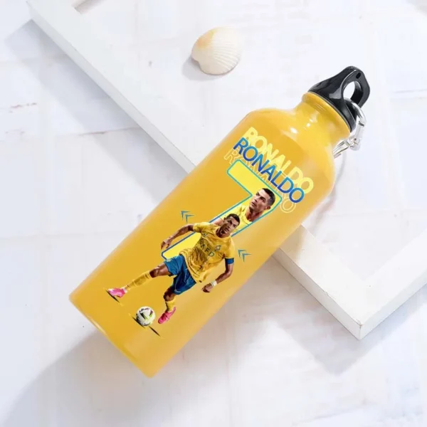 CR7 Cristiano Ronaldo Aluminium Sports Water Bottle – Insulated Travel Kettle with Buckle