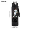 CR7 Cristiano Ronaldo 750ml Sports Water Bottle – Leak Proof Portable Football Fitness Drinking Cup for Outdoor Sports