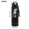 CR7 Cristiano Ronaldo 750ml Sports Water Bottle – Leak Proof Portable Football Fitness Drinking Cup for Outdoor Sports