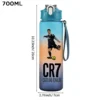 CR7 Cristiano Ronaldo 750ml Sports Water Bottle – Leak Proof Portable Football Fitness Drinking Cup for Outdoor Sports