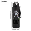 CR7 Cristiano Ronaldo 750ml Sports Water Bottle – Leak Proof Portable Football Fitness Drinking Cup for Outdoor Sports